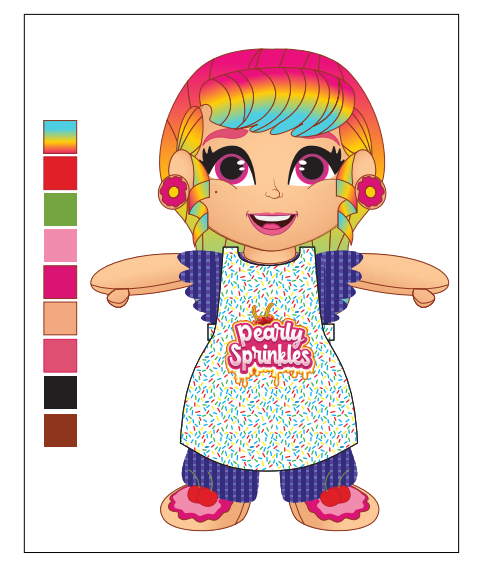 Product spec design for Pearly Sprinkles 'Breathe me calm' sensory doll